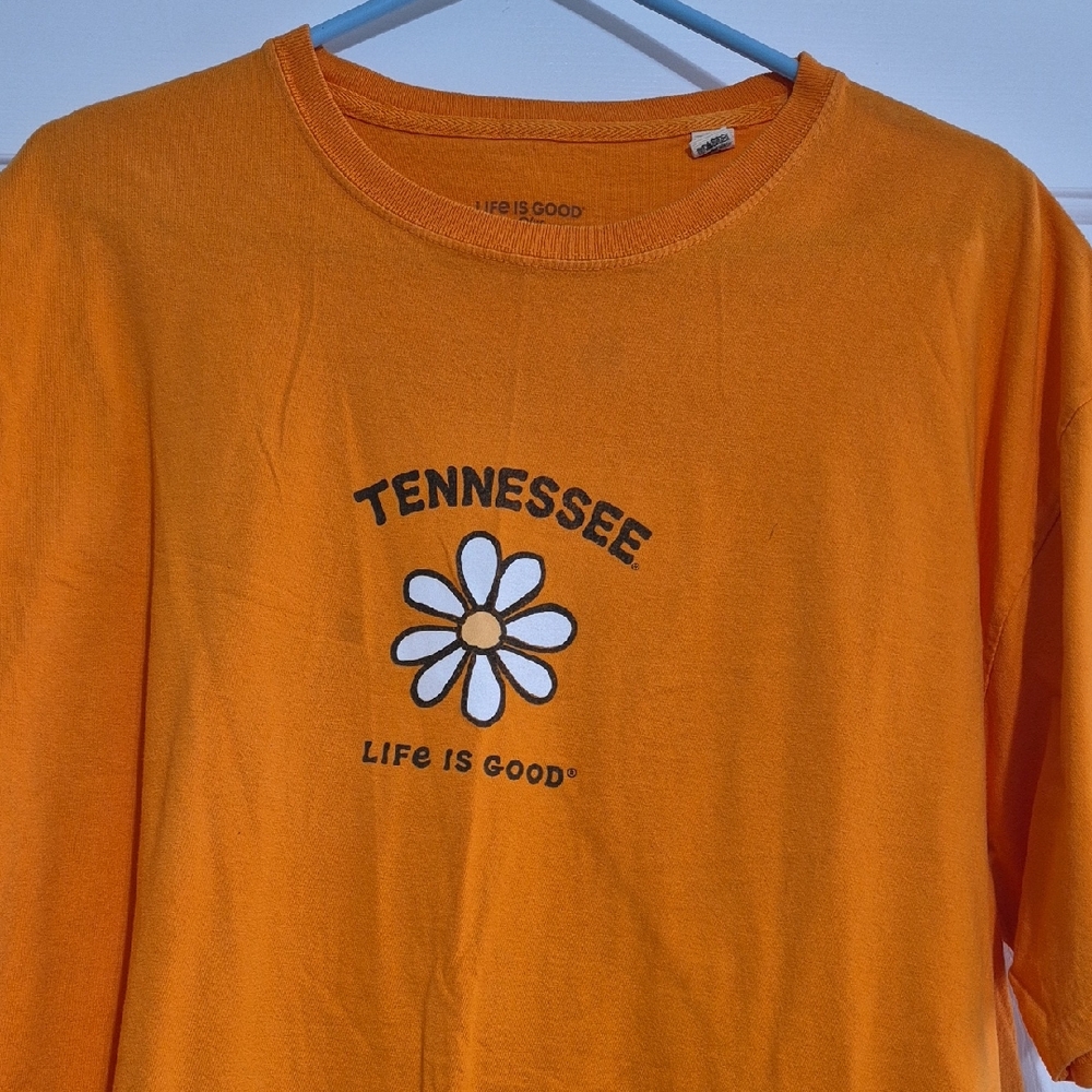 Tennessee Life Is Good Tshirt  XL Pullover Short Sleeve Orange Flower